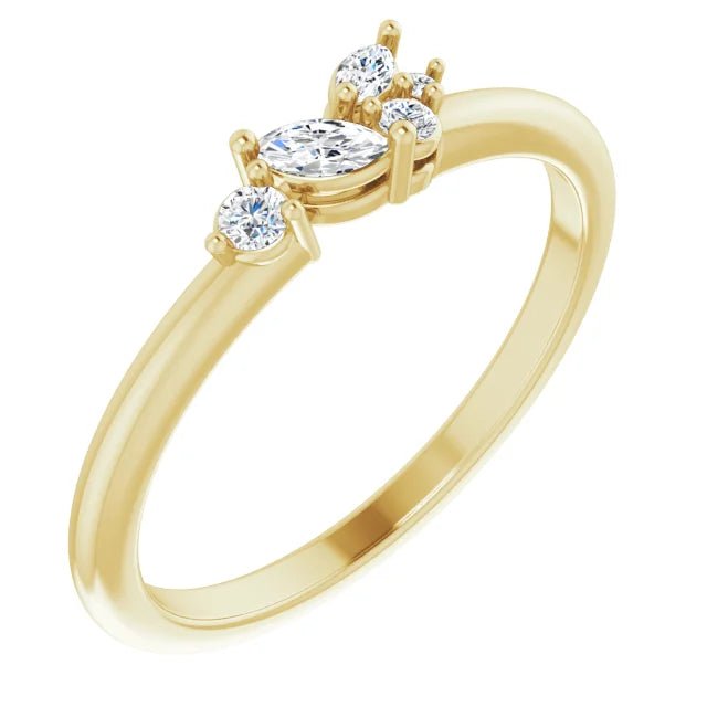 Asymmetrical Diamond Ring - Acadian Estates & Custom