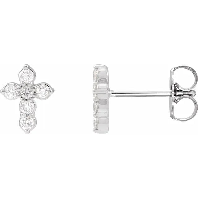 Diamond Cross Earrings - Acadian Estates & Custom