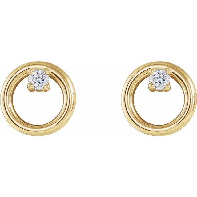 Diamond Solitaire Circle Earrings - Acadian Estates & Custom