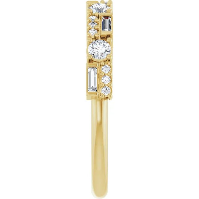 Double Row Baguette & Round Ring
