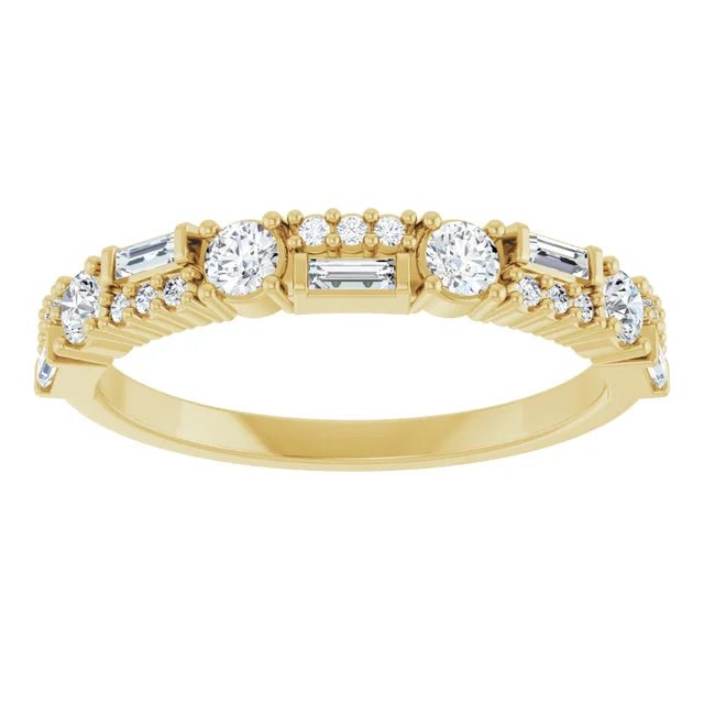 Double Row Baguette &amp; Round Ring