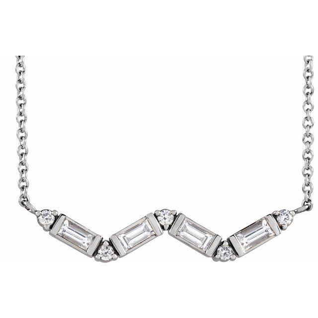 Double V Diamond Necklace - Acadian Estates & CustomPendant and Chain