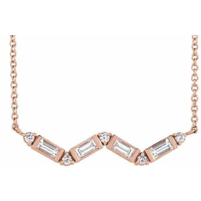 Double V Diamond Necklace - Acadian Estates &amp; CustomPendant and Chain