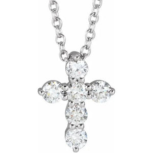 Natural Diamond Cross Necklace - Acadian Estates & Custom