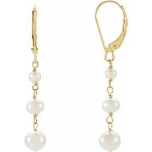 Pearl Chain Earrings - Acadian Estates & CustomEarrings