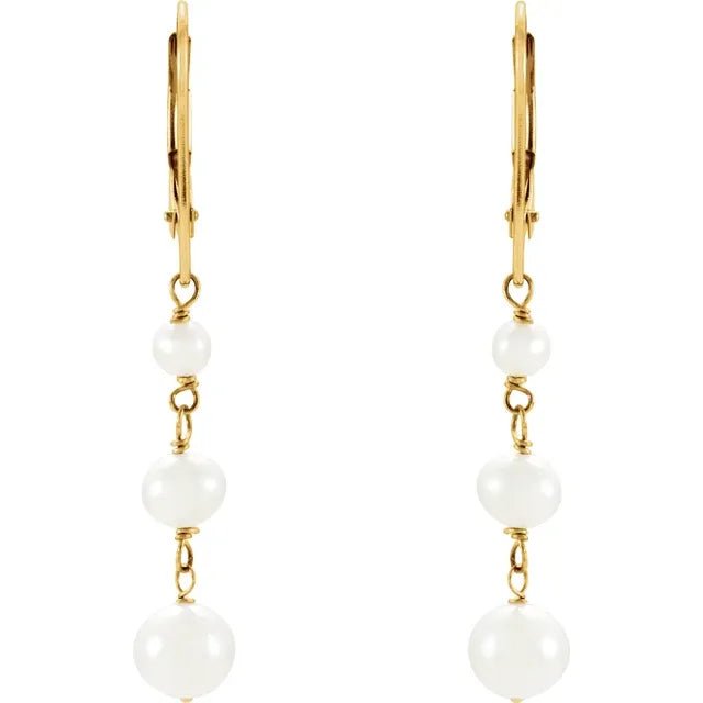 Pearl Chain Earrings - Acadian Estates & CustomEarrings