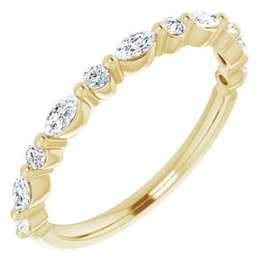Stackable Marquise & Round Diamond Anniversary Band - Acadian Estates & CustomAnniversary Band