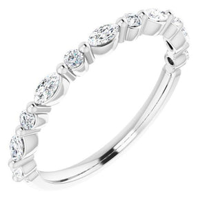 Stackable Marquise & Round Diamond Anniversary Band - Acadian Estates & CustomAnniversary Band