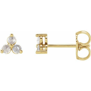 Three Diamond Earring Studs - Acadian Estates & CustomEarrings